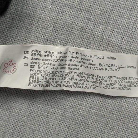 Zara Faux Pearl Sweater Women's Size High Neck Gray - Picture 5 of 10